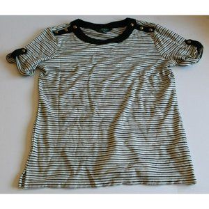 Lauren Ralph Lauren Striped Shirt Size Medium Button Accents